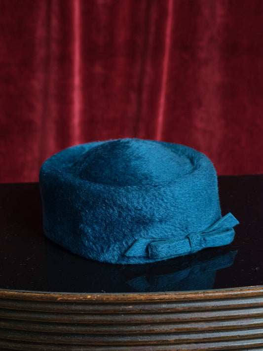 Cappello Pillbox hat in lapin anni 60