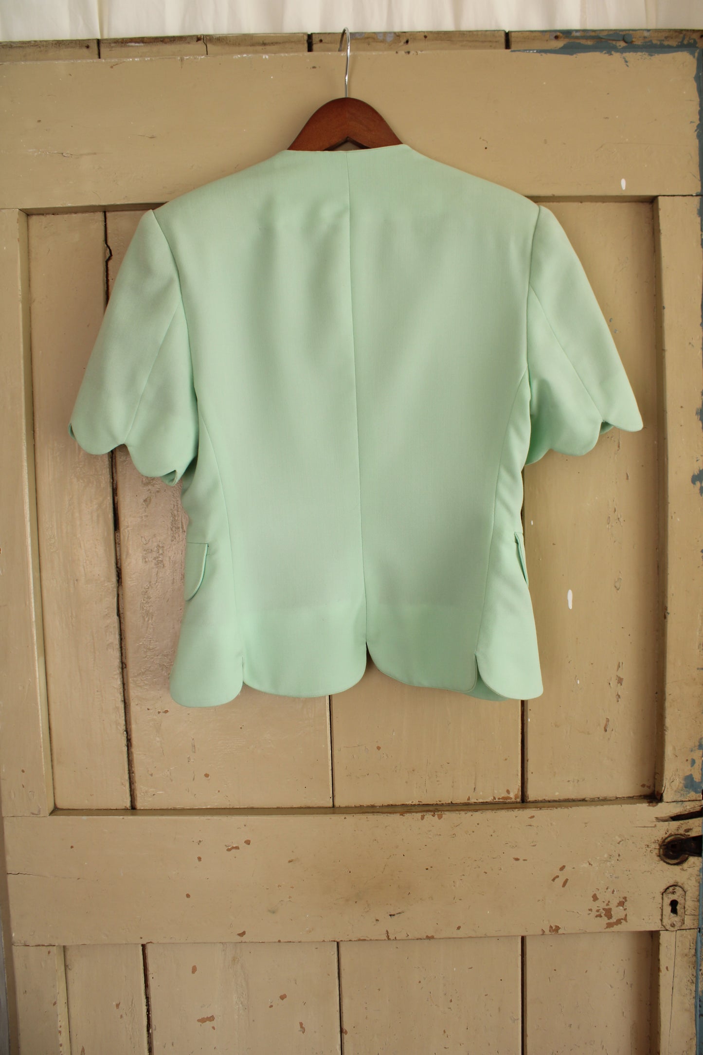 Blusa anni 80 menta con alamari