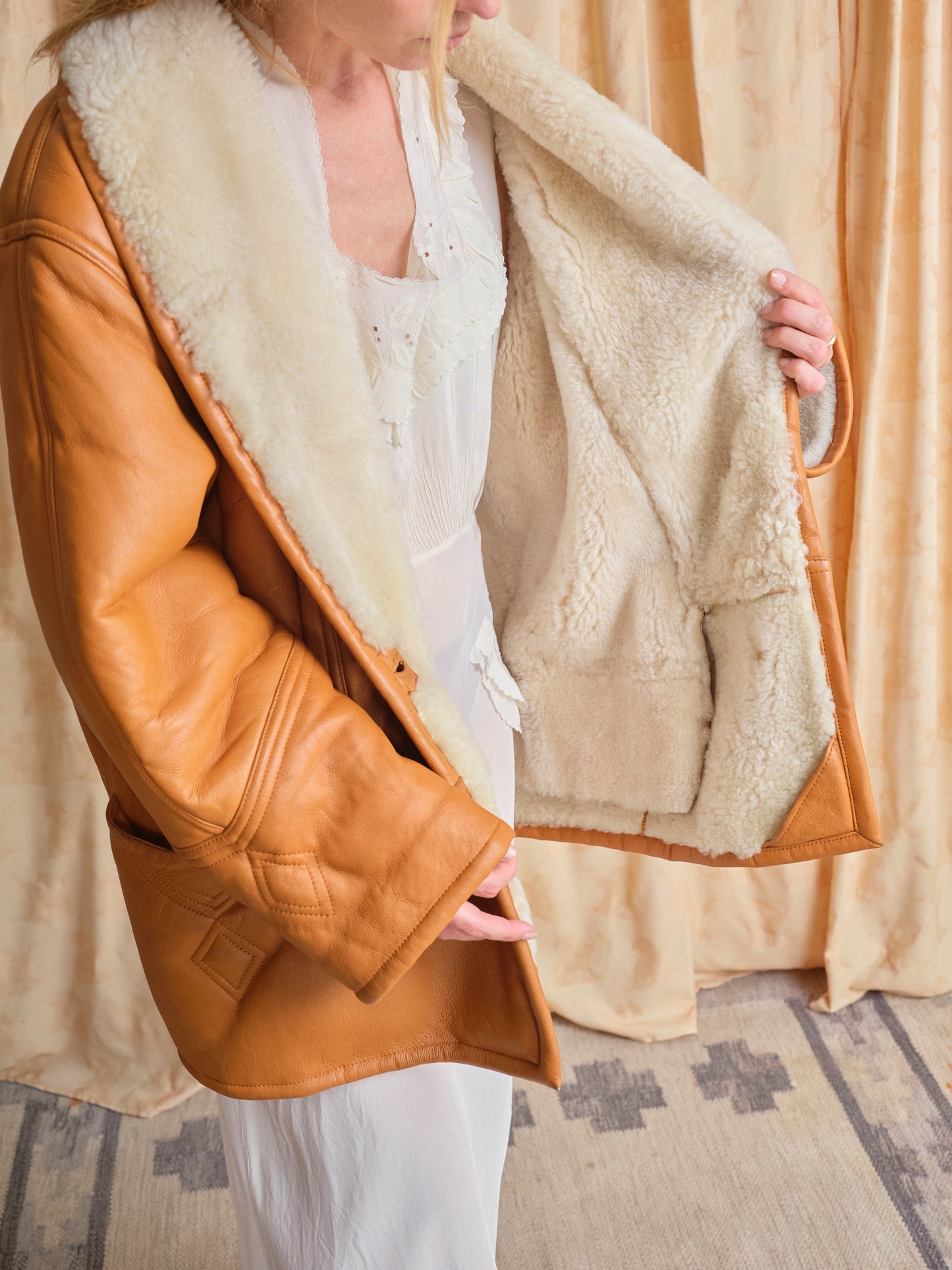 Montone shearling tabacco anni 80